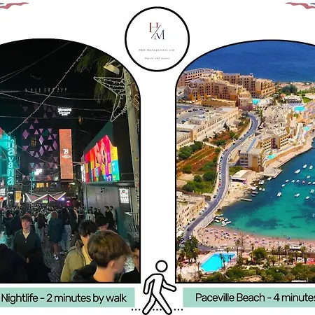 Paceville - 4a - Seaview 2br, Near & Bars Сент Джулианс