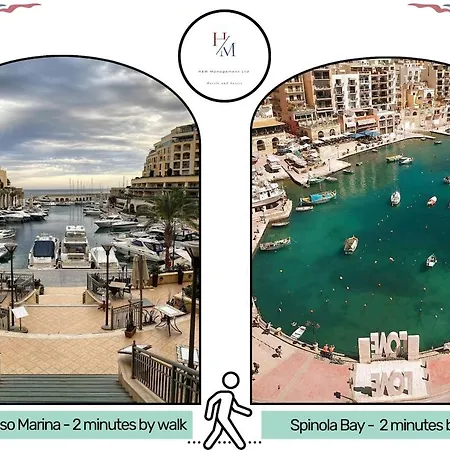 Paceville - 4a - Seaview 2br, Near & Bars Апартаменты Сент Джулианс